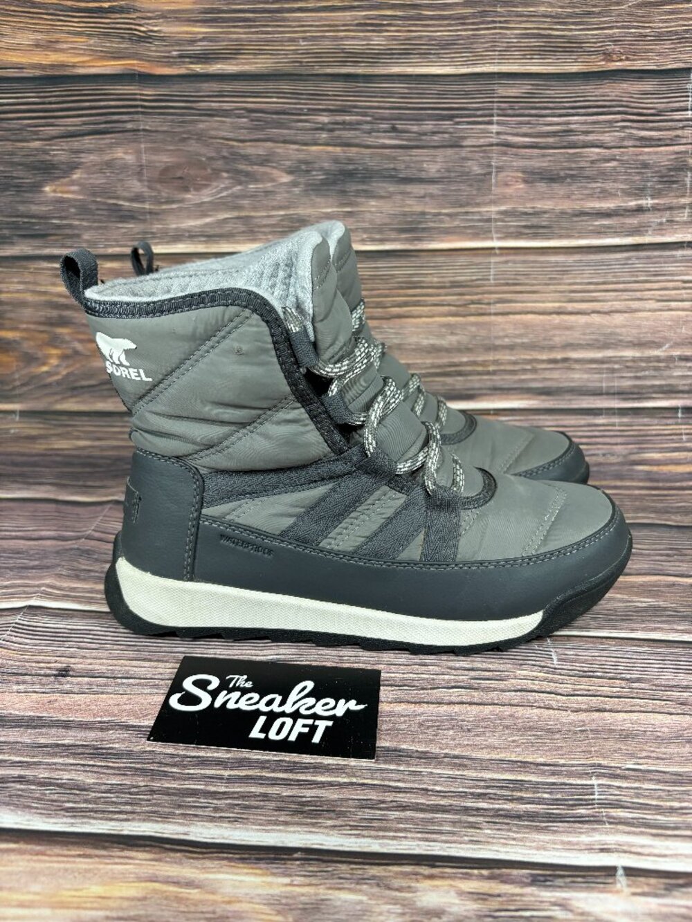 Sorel Whitney II Short Lace Waterproof Gray Boots Women's Size 6